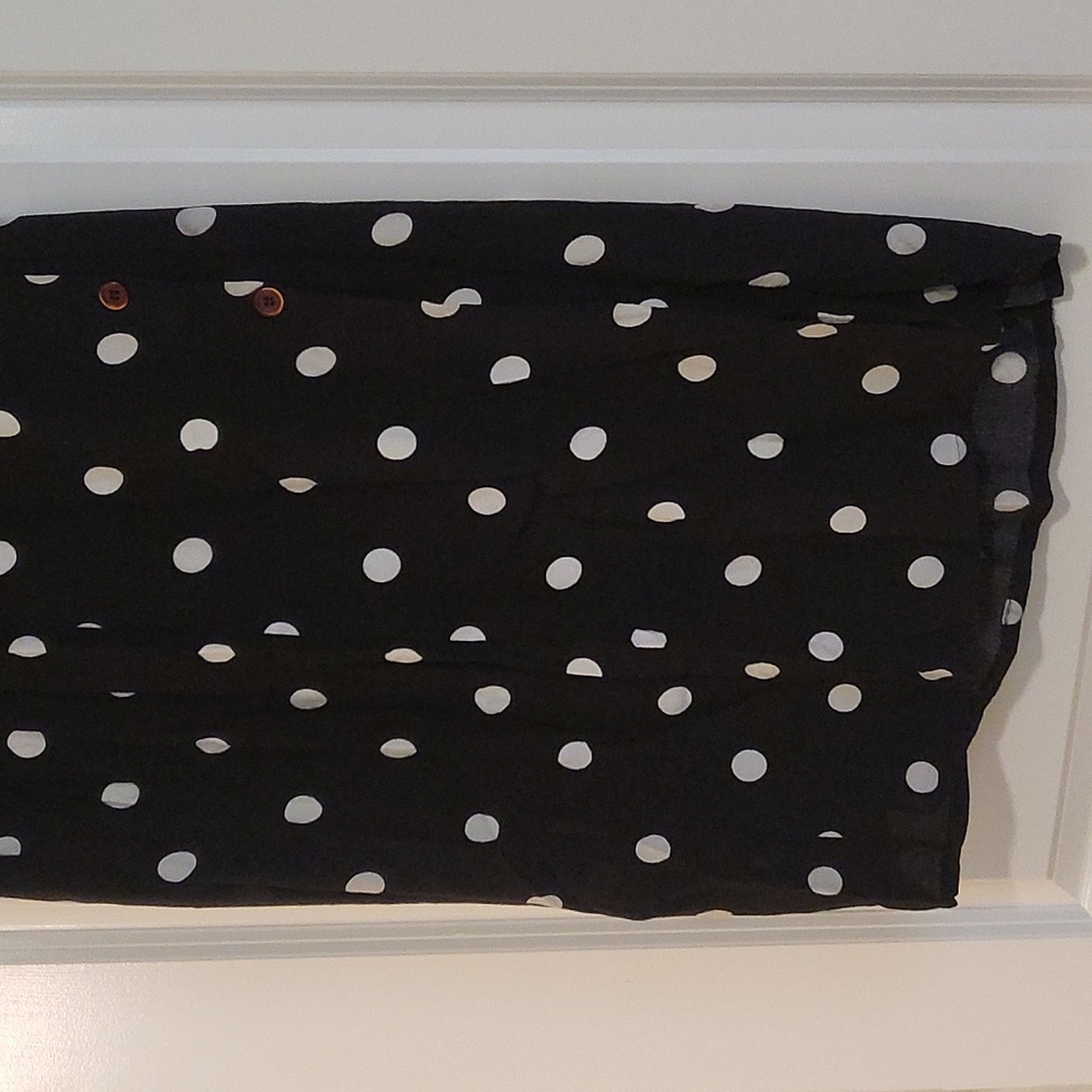 Free People Polka Dot Skirt w Buttons - gentle wear - Picture 3 of 6